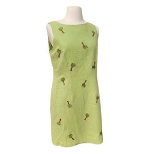 VINTAGE Plaza South Petites Palm Tree Dress